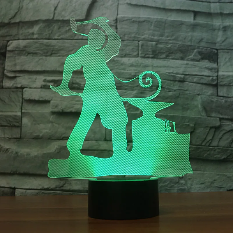 3D ночник ковки железа 7 Изменение Цвета атмосферу лампа сенсорный кнопку как подарок или Мебель Декор