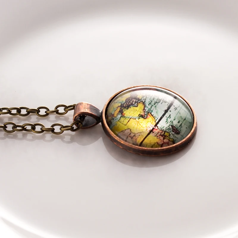 Necklaces & Pendants Glass Globe Dome Men Necklaces Pendants Diy Minimalist Earth World Map Long Necklace Chains 2018 Women      (7)