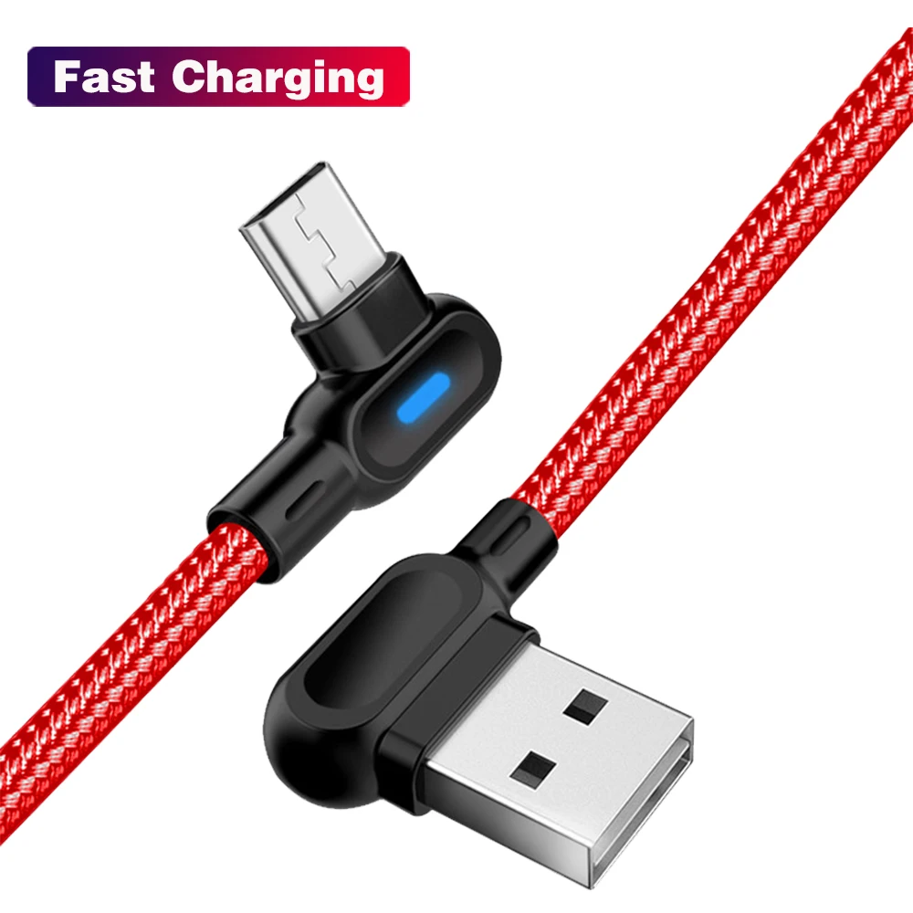 

90 Degree USB Charging Cable For iPhone XS MAX XR X 6 6s 7 8 Fast Charging Cable USB Charger Cable Type C Data Cable For Samsung