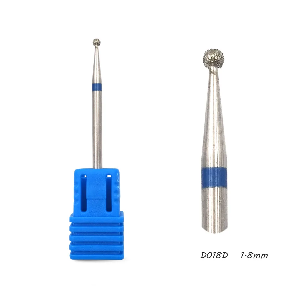 D018D HYTOOS, Радужный алмазный шар, сверло для ногтей, 3/32 дюйма, роторное сверло для кутикулы, маникюрные наконечники, электрические сверла, аксессуары для ногтей, инструменты для мельницы - Цвет: D018D