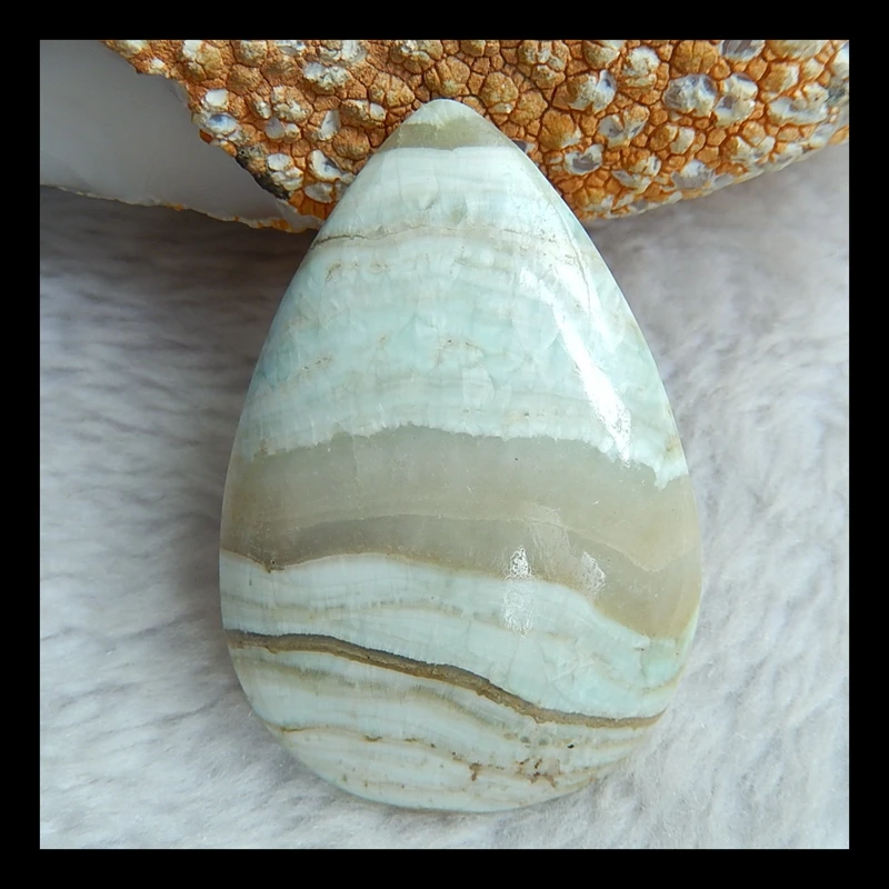 

Natural Stone Hemimorphite Cabochon 53x36x7mm 21.8g Semiprecious Stone Hemimorphite Jewelry Accessory