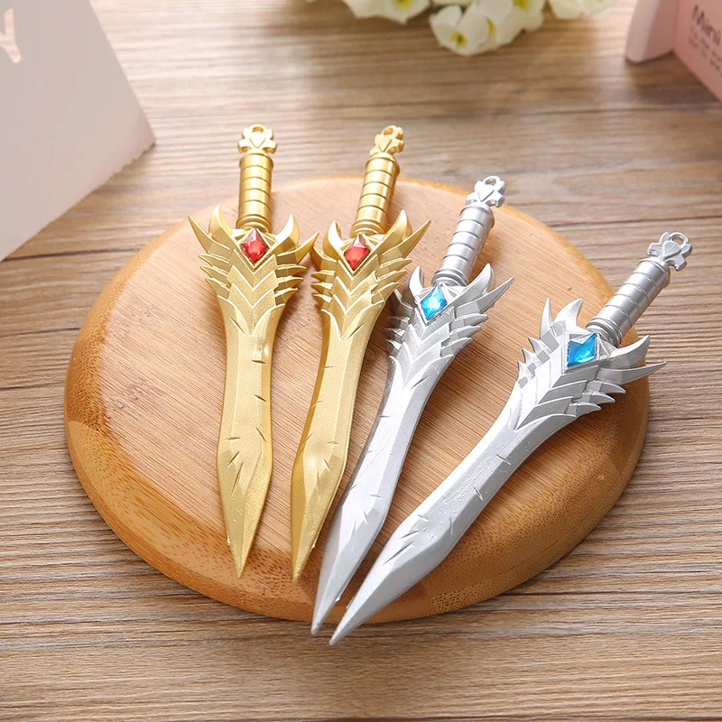 

4pcs/lot Creative Traversing Fire Weapons Gel Pen Cute Plastic Sword Pen 0.38mm for Writing Boys Novelty Gift Cute Stationery