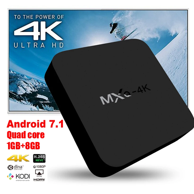 

Android TV Box 4K Quad-core 1080P HD digital Android 7.1 Internet receiver smart set-top box connected usb hdmi WiFi network DVB
