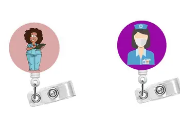 

Cute Nurse Retractable id badge reel holder 10pcs/lot