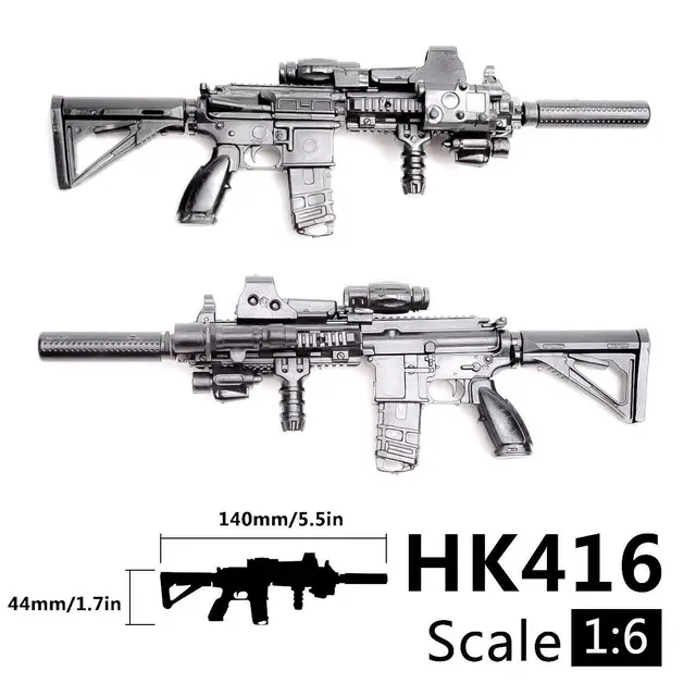 1:6 PUBG M416 HK416 Rifle Assembly Gun Model Assembling Puzzles Building Bricks For Action Figure 2