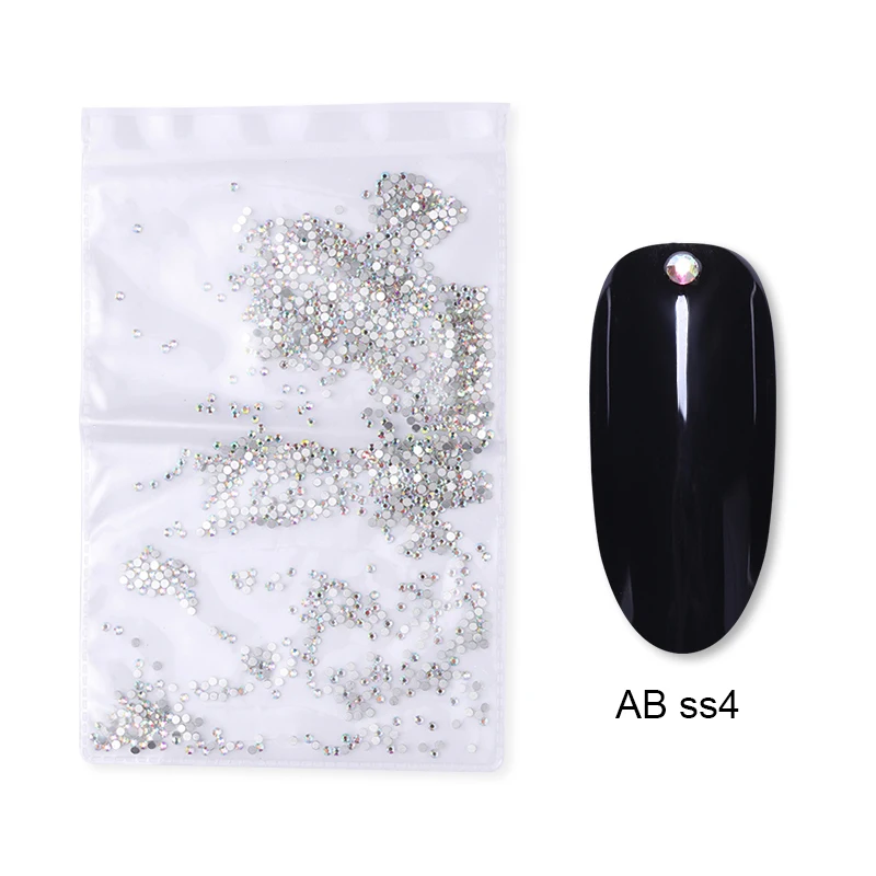 1 Bag Multi-size Glass Nail Rhinestones For Nails Art Decorations Crystals Strass Charms Partition Mixed Size Rhinestone - Цвет: AB ss4