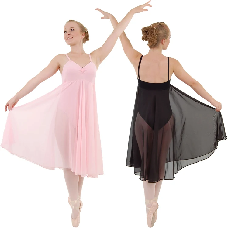 Adult Straped Large Backless Ballet Dance Costume Chiffon Long Skirt Leotard Performance