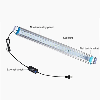 

Aquarium LED Lighting 18-48cm High Quality Fish Tank Lamp With Extendable Brackets White And Blue LEDs Fits for Aquarium