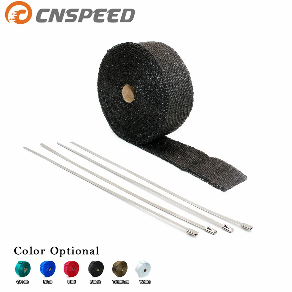 

CNSPEED 2" x 10meter Thermal Wrap ,header warp, exhaust pipe warp ,exhaust insulating warp + 4 pcs Ties YC100459