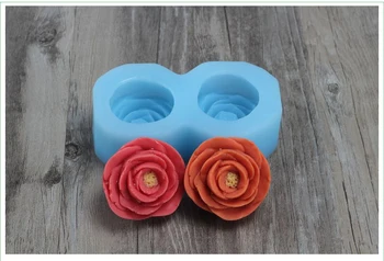 

Wholesale!!1pcs Two Roses (R0080) Silicone Handmade Soap Mold Crafts DIY Mould