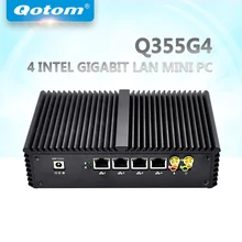 Dual Core Mini PC 4 Ethernet Lan Nano Itx i5 i3 Pfsense Firewall Micro Computer Fanless PC Linux Ubuntu Server Qotom-Q355G4