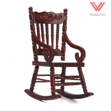 OMoToys кукольный домик миниатюрное 1/12 кресло-качалка из дерева модель коричневый