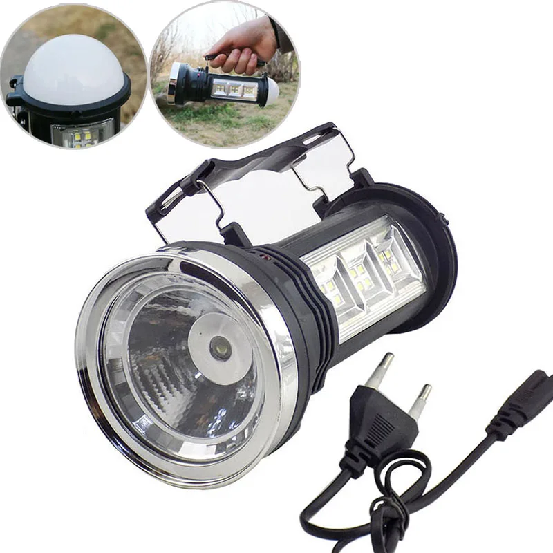 

Portable Led Flashlight Solar Power rechargeable built-in battery Torch Hand lamp Lantern Lights for Hiking Fishing Camping