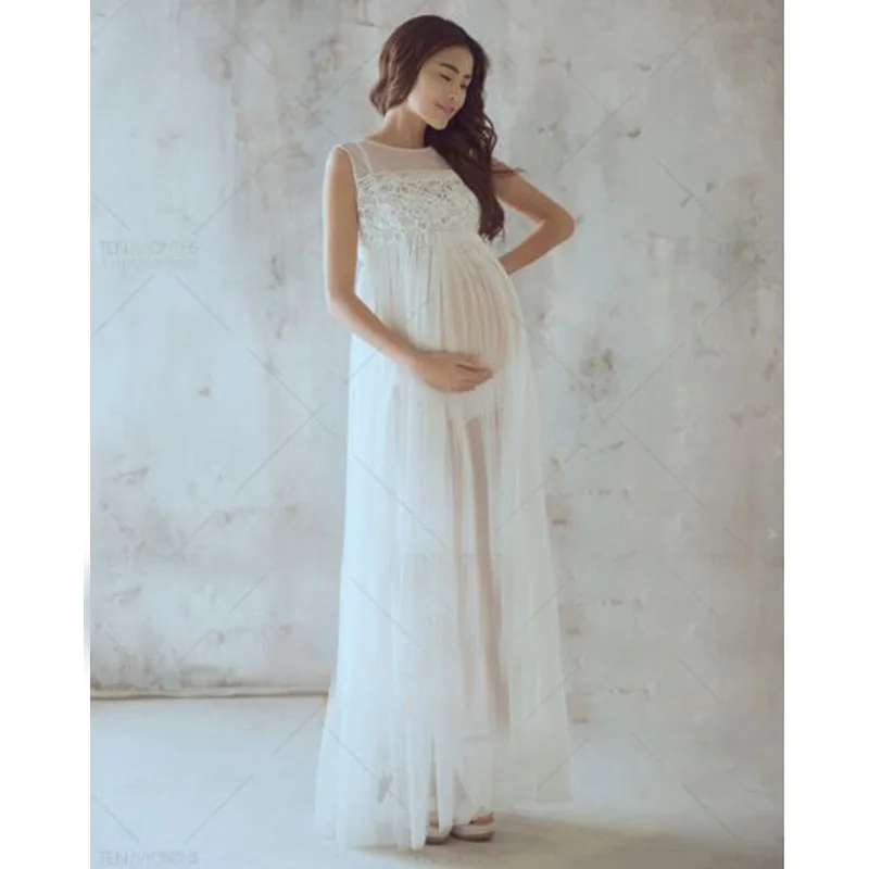 Платья для беременных, платья для беременных, платья для фотосессий, платья для беременных - Цвет: Белый