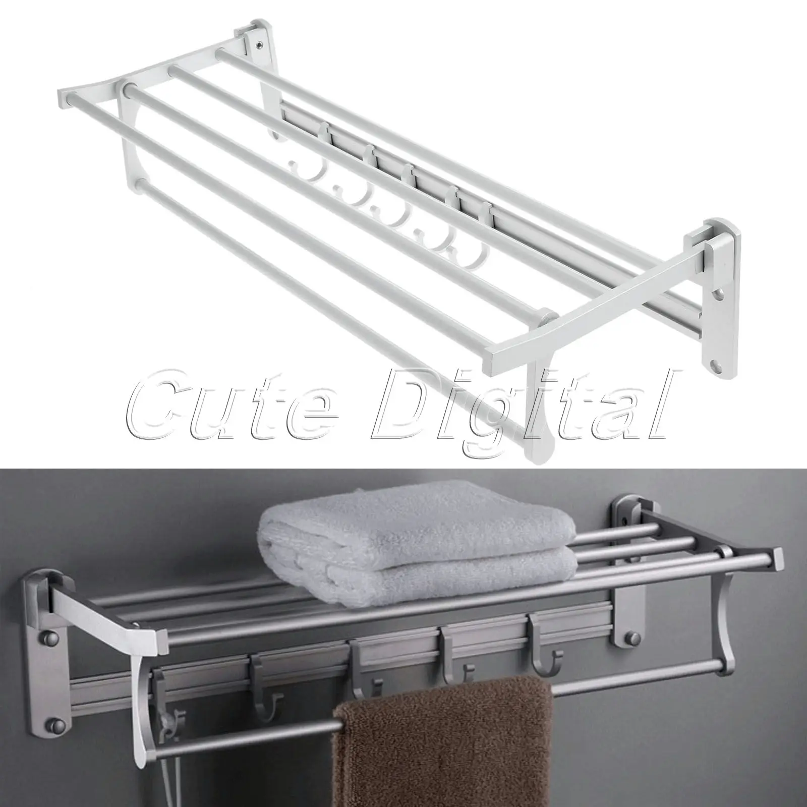 Wholesale Aluminum Wall Mounted Bathroom Towel Shelf Holders