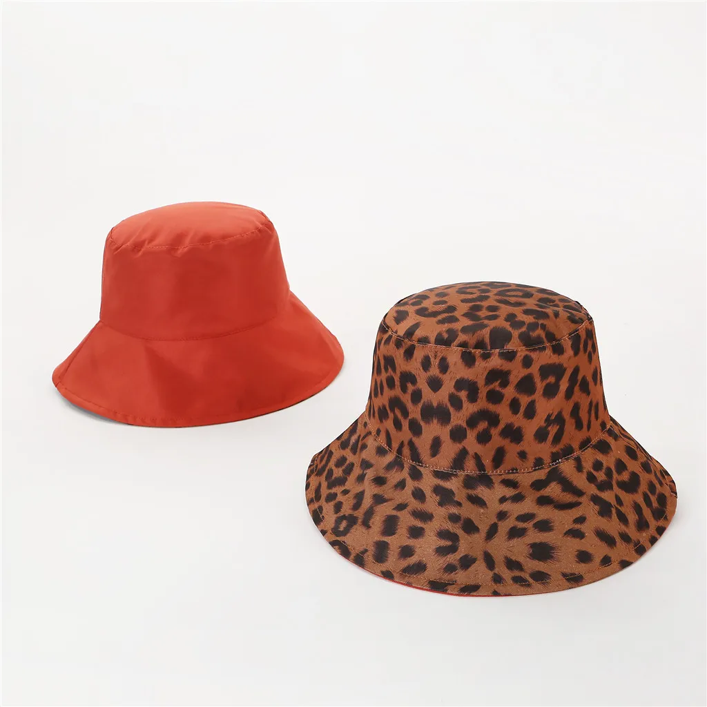 Двухсторонняя Рыбацкая шляпа мисс Корея козырек Повседневная Женская многофункциональная Регулируемая Высококачественная леопардовая унисекс Рыбацкая шляпа 40 - Цвет: As shown