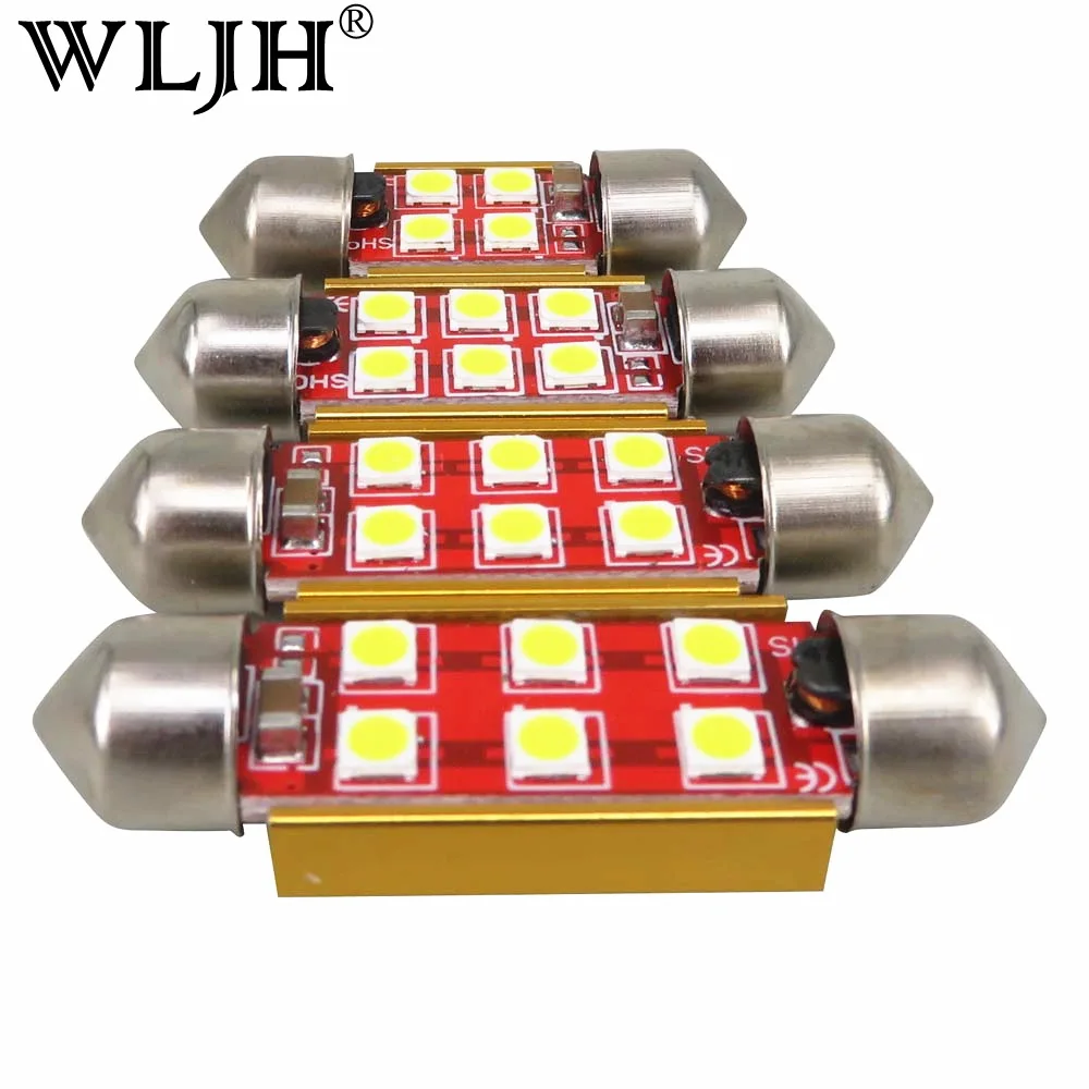 WLJH 2x Canbus безотказный светодиод 31 мм 36 39 41 3030 SMD DE3175 C5W C10W SV8.5 освещение автомобиля