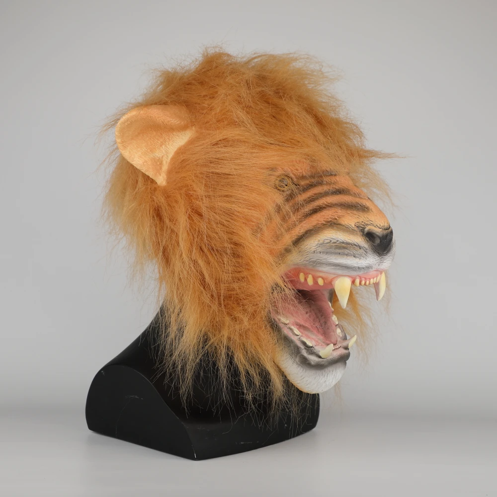 Cosplay Lion Mask Beast Mask Funny Scary Animal Masks Latex Adult Kids Unisex Halloween Party Dressed Prop Dropshipping  (7)