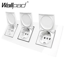 Европейская розетка имеет пылезащитный колпачок, CE адрель, роскошное Хрустальное стекло, европейская розетка с тройной рамкой, 16А штепсельная вилка, Европейская настенная розетка с крышкой, крепление с когтями