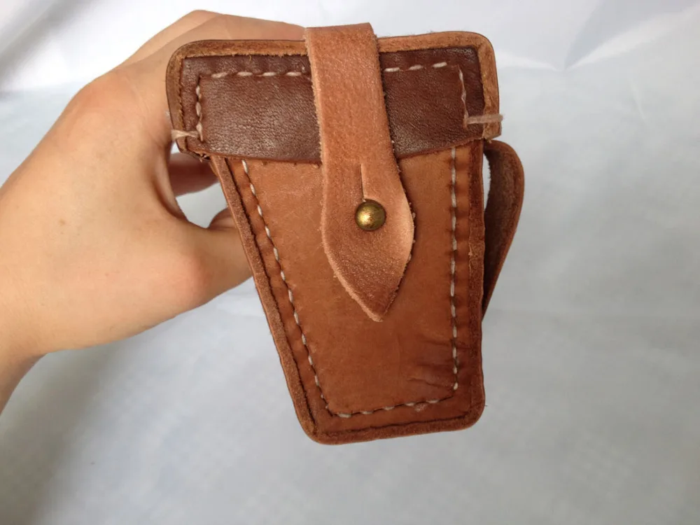 Military WWII IJA Japanese Type38 Ammo Leather Front Pouch -JP003