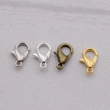 

100pieces 12mm Lobster clasp gold color silver color bronze color dull silver color jewelry findings hooks clasps