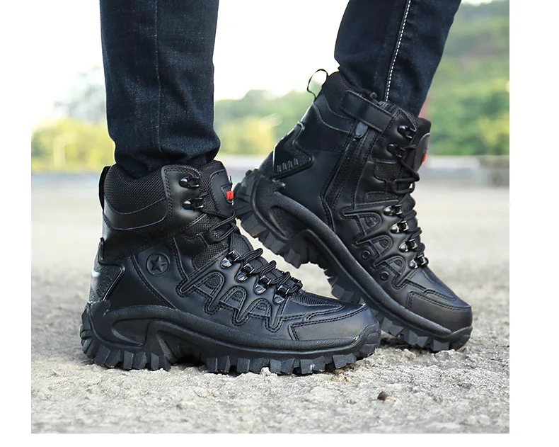 Мужские военные ботинки мужские армейские ботинки Большие размеры 39-46 армейские ботинки мужская обувь Рабочая обувь мотоциклетные ботинки