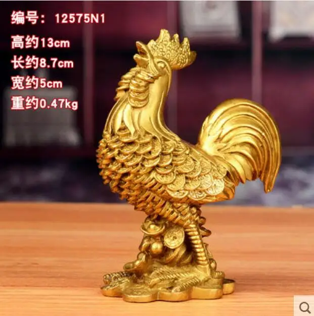 Pure Copper Chicken Size Rooster Zodiac Chicken Feng Shui Home