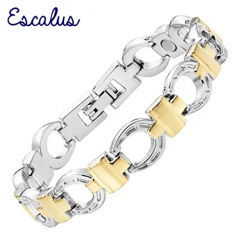 

Escalus OL Style Magnetic Horse Hoof Bracelet For Women Silver Shiny Color Charm Bracelets Fashion New Jewelry Wristband