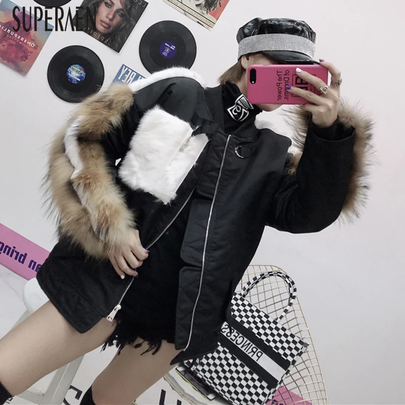 Superaen Chaude Zipper Vêtements 2018 Veste Europe Femmes Sauvage Nouveau Hiver Épaisse Black green Lâche Casual Pour Mode Coton Femelle 707nxWrv