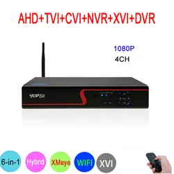 Красный Панель Hi3520D XMeye 4CH 1080 P Full HD видео Регистраторы 6 в 1 Гибридный Wi-Fi Onvif NVR TVI CVI AHD DVR Бесплатная доставка