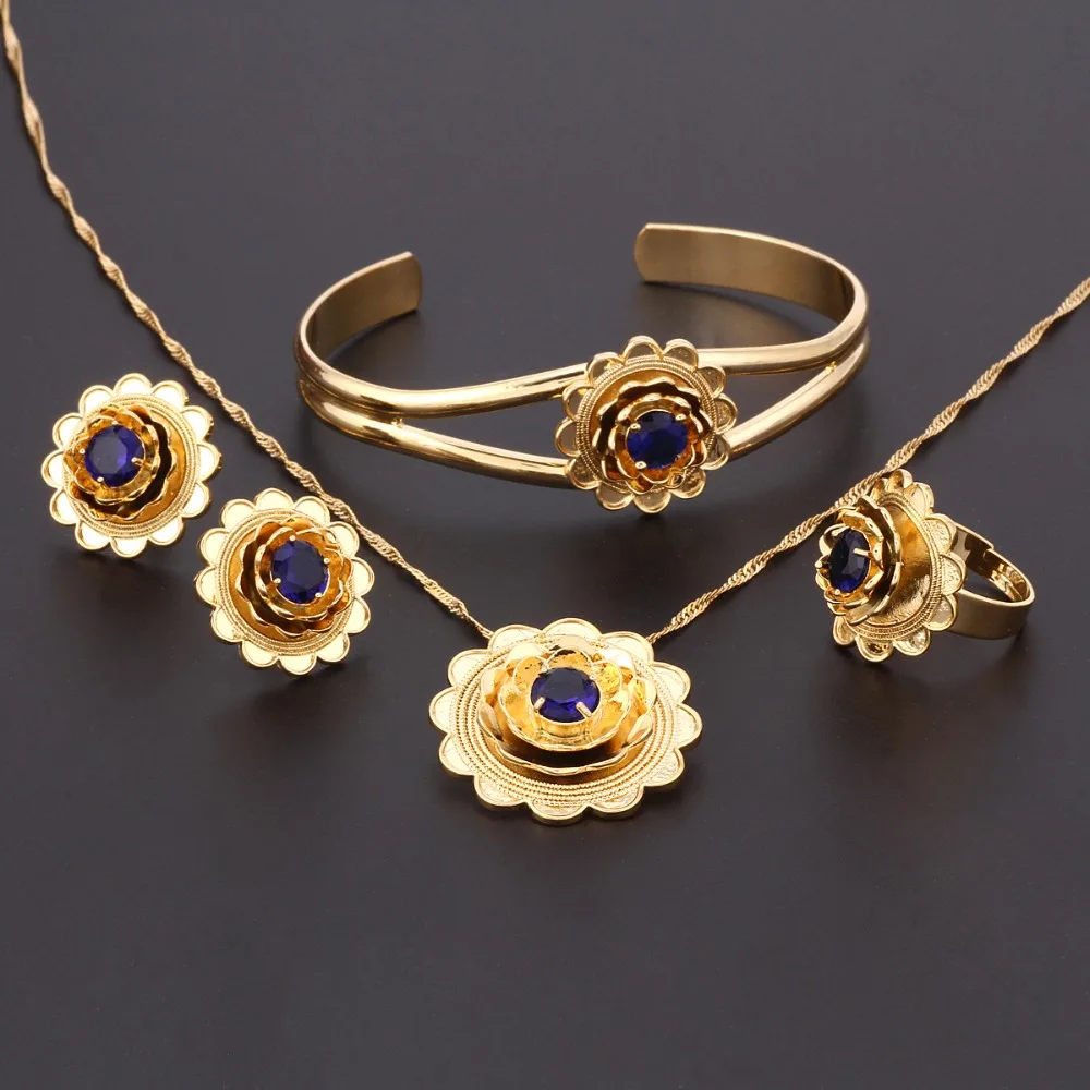 Bangrui-NEW-Ethiopian-Gold-Set-Jewelry-Pendant-Necklace-Bangle-Earrings-Ring-24k-Gold-Habesha-African-Wedding (1)