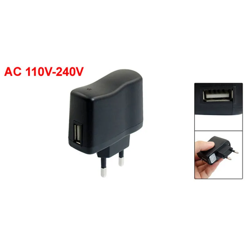 

AC 110V-240V to DC 5V 0.5A 500mA USB to EU Plug Power Adapter Charger For Cameras Cell Phones PDA MP3 Players GPS