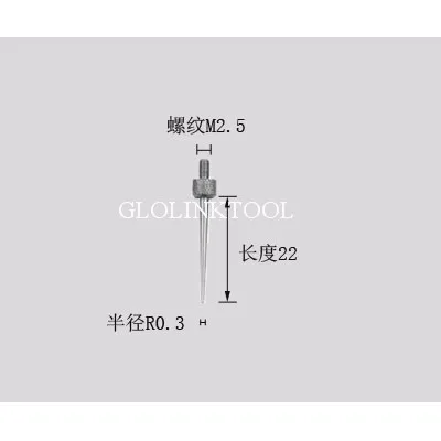 M2.5 резьба Диаметр иглы HSS циферблат тестовый индикатор контактная точка заостренный игла циферблат индикатор детали инструмента 10 мм 20 мм 45 градусов - Цвет: J8 R0.3xL22