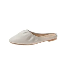female retro outside wear half slippers womens luxury shoes women designers women Leather flats casual shoes Fashion comfortable female retro outside wear half slippers womens luxury shoes women designers women Leather flats casual shoes Fashion comfortable