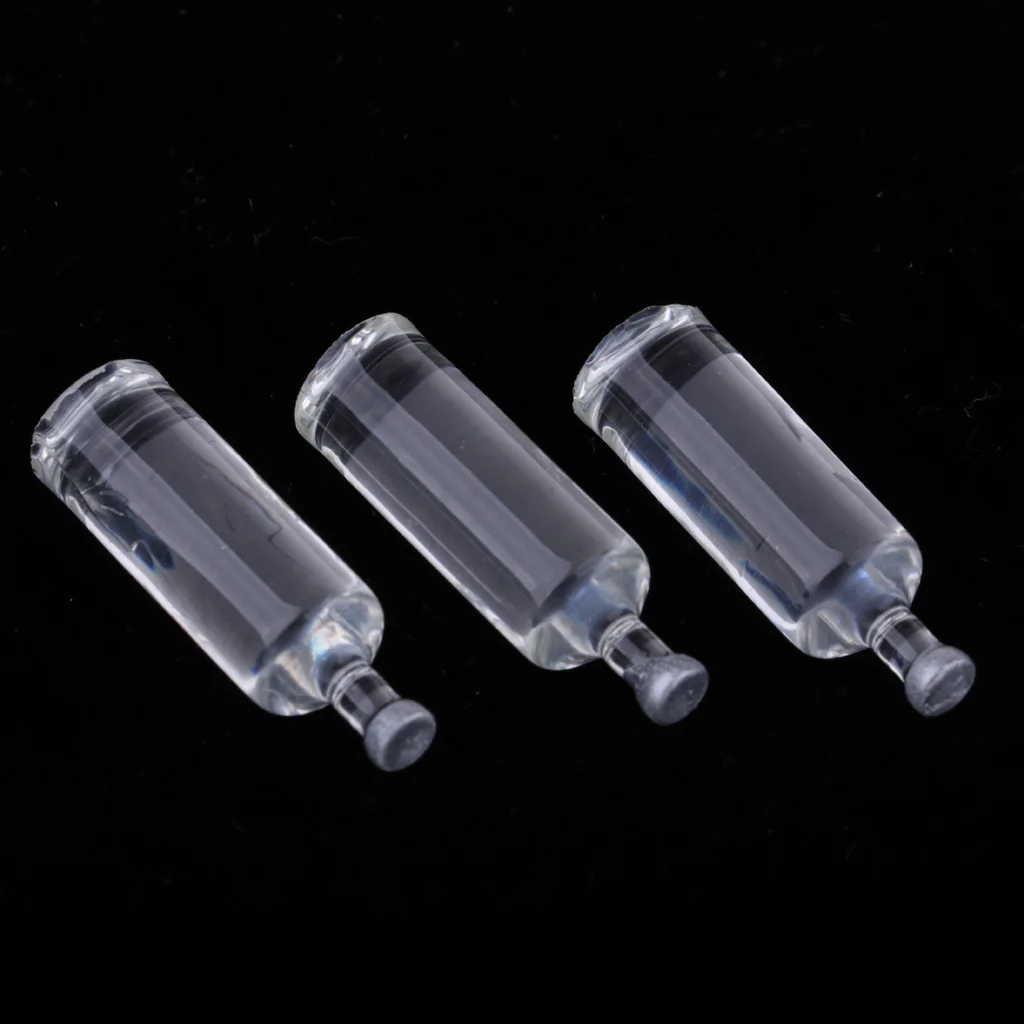 Three Bottles Of White  Wine Beer Bottles - Dollhouse Miniature 1/12 Scale Plastic PVC Dollhouse Miniatures Drink Bottle