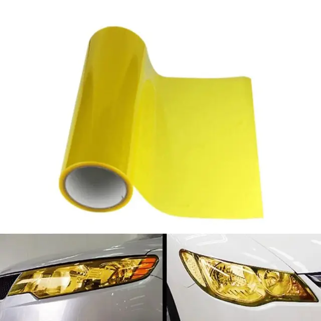 Headlight Tailight Yellow Vinyl Wrap Film Sheet Cover Sticker Overlay