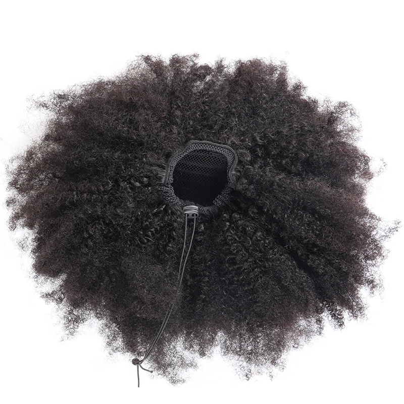 

Ponytails Human Hair 4B 4C Mongolian Afro Kinky Curly Hair 1 Piece Ponytail Clip In Extensions Natural Black Remy Hair Comingbuy