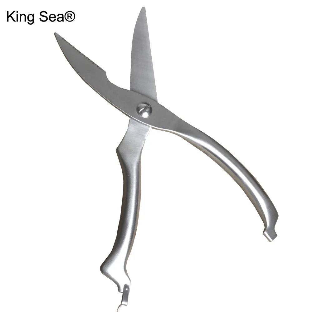 

King Sea Stainless Steel Kitchen Poultry Chicken Bone scissor Cutter Cook Gadget shear Fish Duck cut Kitchen Scissors with Safe
