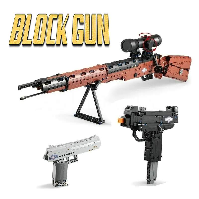 

Block Toys Gun Series Military Model Building Power Gun With Safe EVA Bullets Compatible legoINGly Bricks Toys Fascinating Gifts