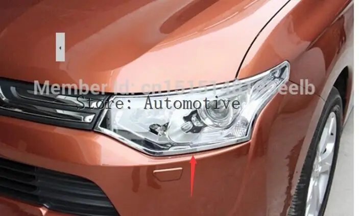 2 шт. ABS Хром Передняя фара Крышка подходит для Mitsubishi Outlander 2013