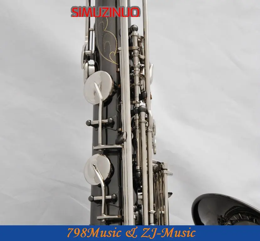 Профессиональный черный серебряный никель тенор саксофон с Sax чехол