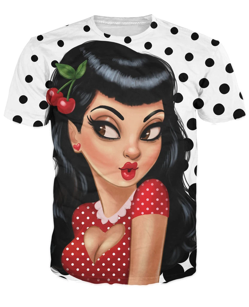 Sandy T-Shirt Deliciously Sweet Pinup Girl Sass 3D Printed Fashion Clothing  Tops Tees Women Men Summer t shirt Outfits