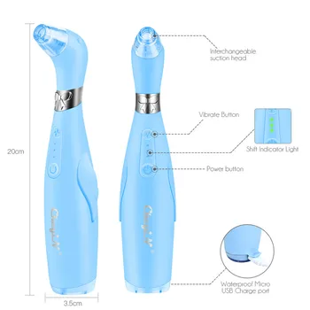 

Blackhead Remover Pore Vacuum Extractor Face Acne Cleaner Suction Nose Tool Multifunction Skin Device Microdermabrasion Machine