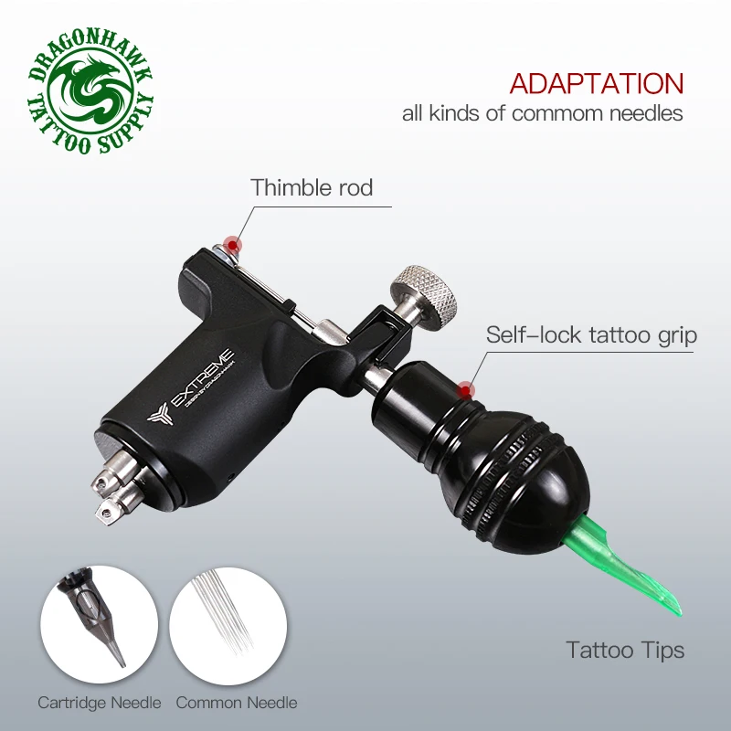 Роторная машина татуировки Регулируемый пистолет сильный мотор для 8000r/m мощный ход прямой привод RCA ШНУР