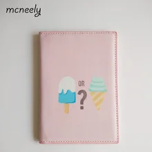 Mcneely из искусственной кожи Обложка для паспорта розовый мороженое или мороженое бизнес-держатель для карт девушки кредитные карты ID Держатели путешествия кошельки