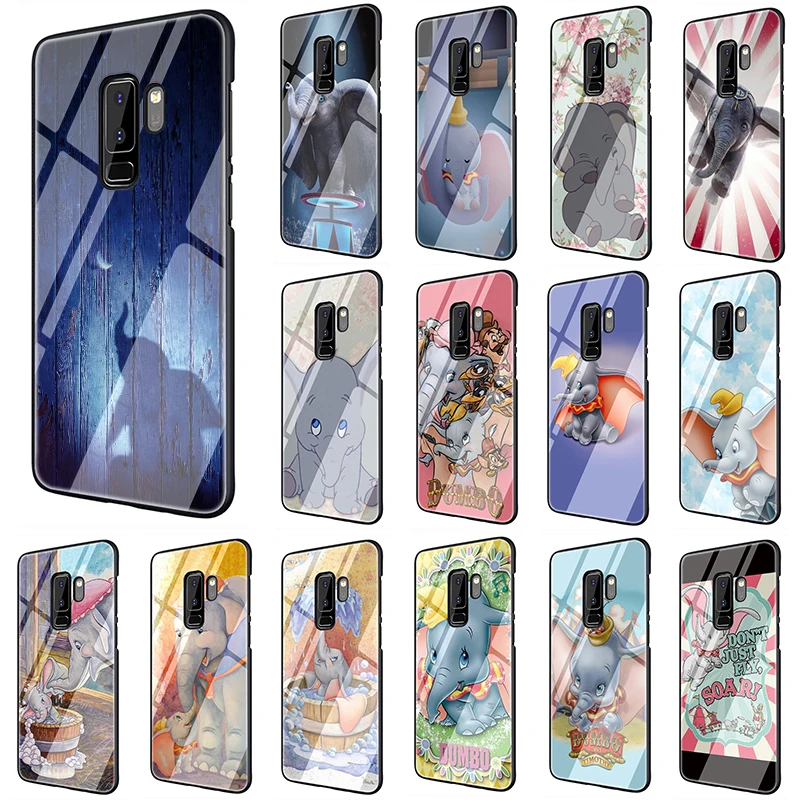 

Dumbo Cute elephant Tempered Glass soft phone case for Samsung Galaxy S7 Edge S8 S9 S10 Note 8 9 10 Plus A10 20 30 40 50 60 70