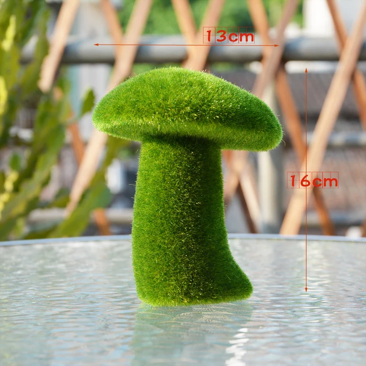 Украшение искусственный зеленый мох гриб тафтинг стол Дисплей Декор цветок поддельные зеленая трава для рождества и свадьбы - Цвет: 16X13cm
