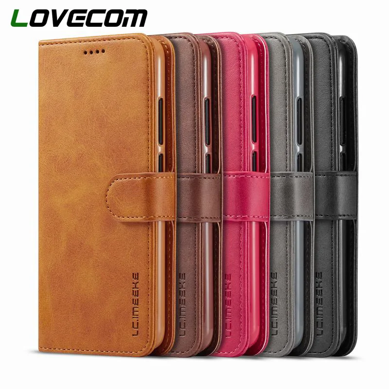 

LOVECOM Magnetic Leather Wallet Flip Phone Case For Samsung A8 Plus 2018 S9 S10 Plus Lite J4 J6 Plus 2018 Phone Back Cover Gift
