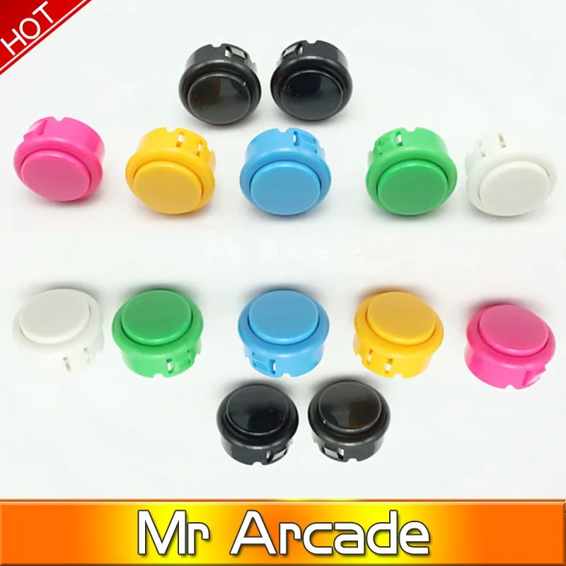 

2pcs Good Quality Amusement Cabinet Games Machine's Accessory 24mm Arcade Push Buttons Round Push Button/arcade with switch