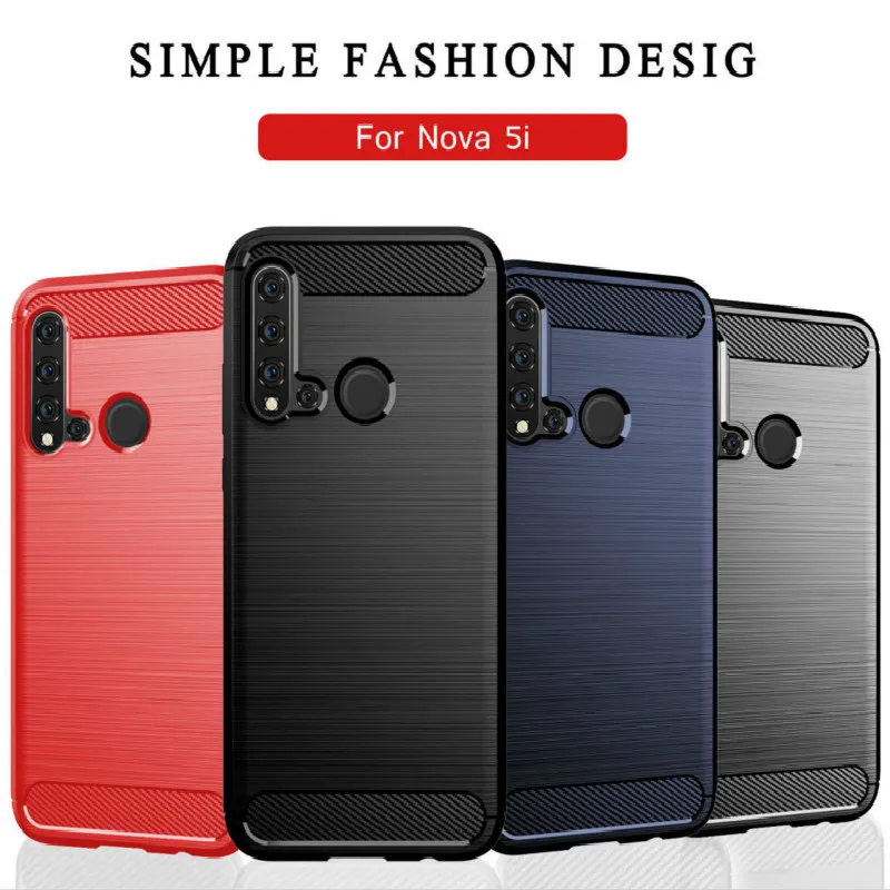 

For Huawei P smar Z Case Carbon Fiber Texture Case For Huawei P20 Lite 2019 P30 Nova5i Mate30 Lite Y5 Y9 Soft Schockproof Case